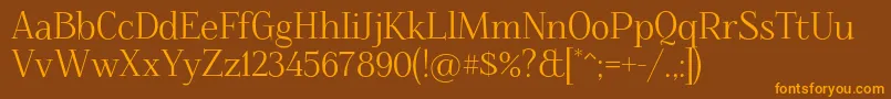 Foglihten068 Font – Orange Fonts on Brown Background