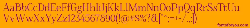 Foglihten068 Font – Purple Fonts on Orange Background