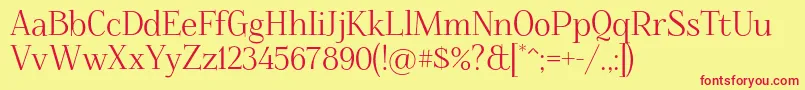 Foglihten068-Schriftart – Rote Schriften auf gelbem Hintergrund