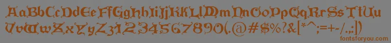 Fonte PressGutenberg – fontes marrons em um fundo cinza