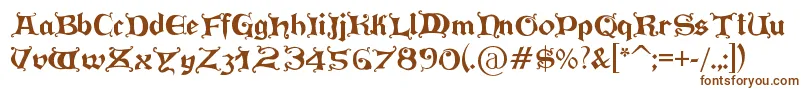 PressGutenberg-fontti – ruskeat fontit valkoisella taustalla