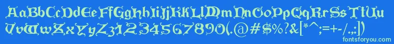 フォントPressGutenberg – 青い背景に緑のフォント