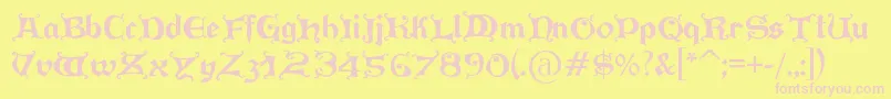 PressGutenberg-Schriftart – Rosa Schriften auf gelbem Hintergrund