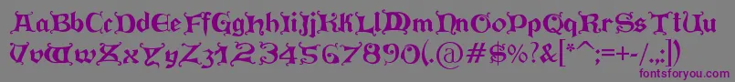Шрифт PressGutenberg – фиолетовые шрифты на сером фоне