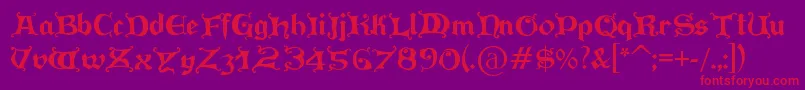 PressGutenberg-Schriftart – Rote Schriften auf violettem Hintergrund