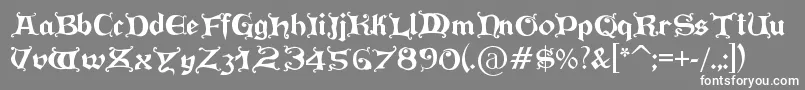 Czcionka PressGutenberg – białe czcionki na szarym tle