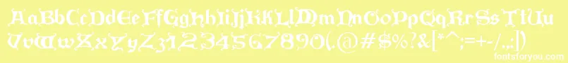 fuente PressGutenberg – Fuentes Blancas Sobre Fondo Amarillo