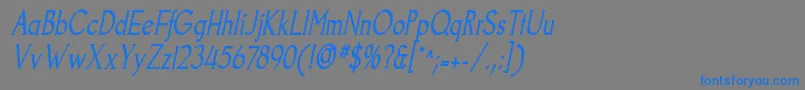 フォントGoodfishItalic – 灰色の背景に青い文字