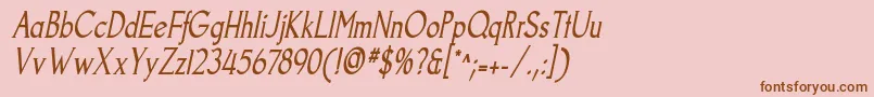 GoodfishItalic Font – Brown Fonts on Pink Background