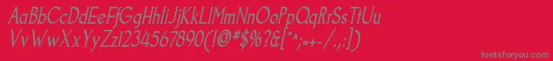 フォントGoodfishItalic – 赤い背景に灰色の文字