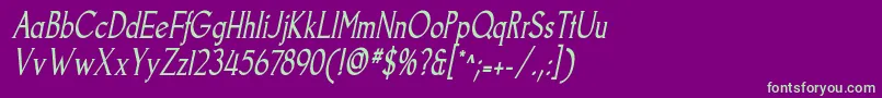 GoodfishItalic Font – Green Fonts on Purple Background