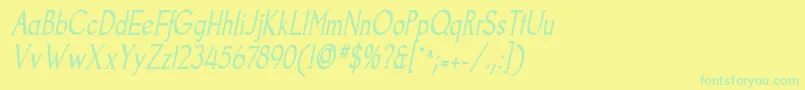 GoodfishItalic Font – Green Fonts on Yellow Background