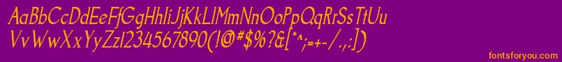 fuente GoodfishItalic – Fuentes Naranjas Sobre Fondo Morado