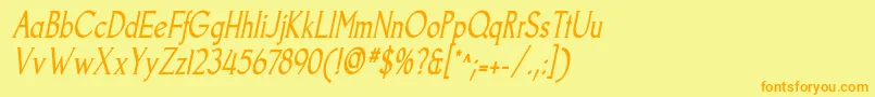 GoodfishItalic Font – Orange Fonts on Yellow Background