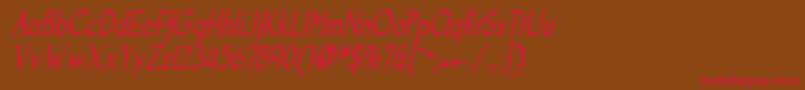 GoodfishItalic Font – Red Fonts on Brown Background