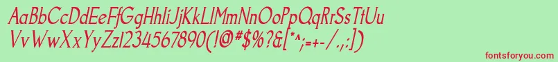 GoodfishItalic Font – Red Fonts on Green Background