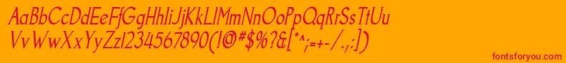 GoodfishItalic Font – Red Fonts on Orange Background