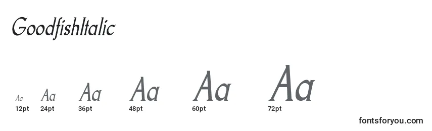 GoodfishItalic Font Sizes
