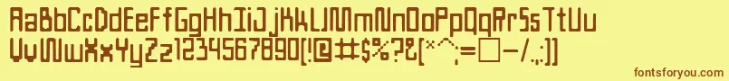 Ateam Font – Brown Fonts on Yellow Background
