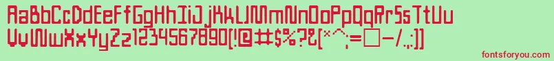 フォントAteam – 赤い文字の緑の背景