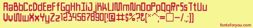 フォントAteam – 赤い文字の黄色い背景
