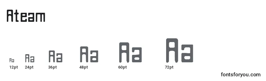 Размеры шрифта Ateam