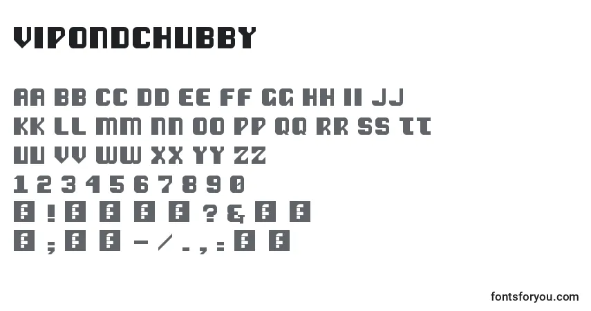Шрифт VipondChubby – алфавит, цифры, специальные символы