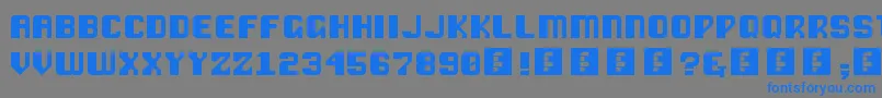 VipondChubby-Schriftart – Blaue Schriften auf grauem Hintergrund