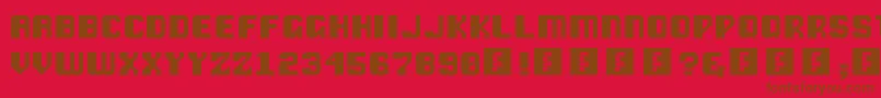 VipondChubby-Schriftart – Braune Schriften auf rotem Hintergrund