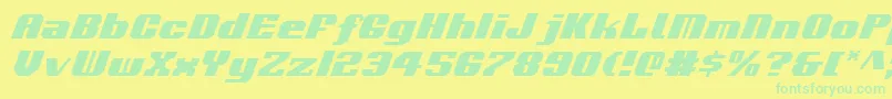 Fonte VoortrekkerItalic – fontes verdes em um fundo amarelo