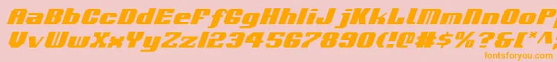 Police VoortrekkerItalic – polices orange sur fond rose