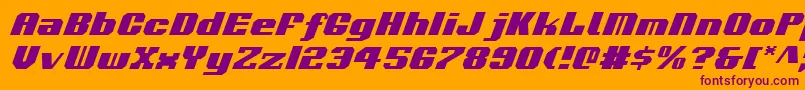 Шрифт VoortrekkerItalic – фиолетовые шрифты на оранжевом фоне