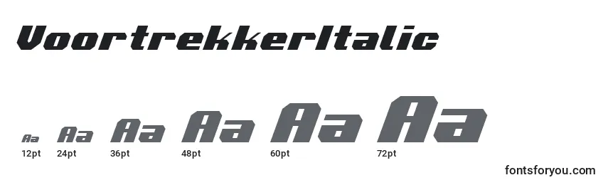 Размеры шрифта VoortrekkerItalic