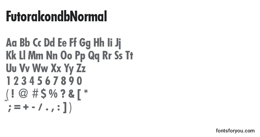 A fonte FutoralcondbNormal – alfabeto, números, caracteres especiais