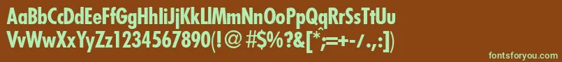 Шрифт FutoralcondbNormal – зелёные шрифты на коричневом фоне