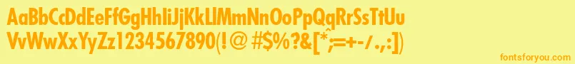 FutoralcondbNormal Font – Orange Fonts on Yellow Background
