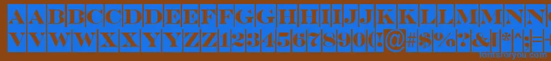 SerifertitulcmDemi Font – Blue Fonts on Brown Background