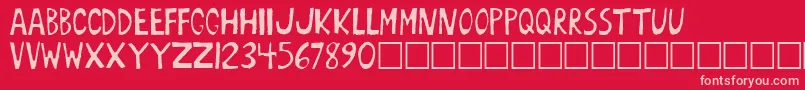 Boarust Font – Pink Fonts on Red Background