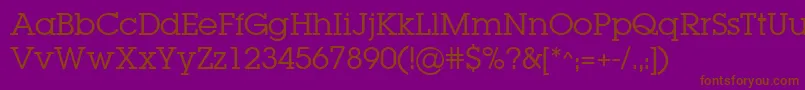 LugabookBook-Schriftart – Braune Schriften auf violettem Hintergrund