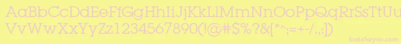 LugabookBook Font – Pink Fonts on Yellow Background