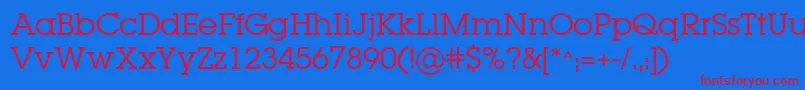 Fonte LugabookBook – fontes vermelhas em um fundo azul