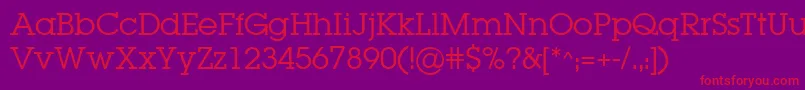 LugabookBook-Schriftart – Rote Schriften auf violettem Hintergrund