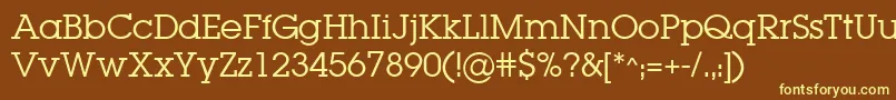 LugabookBook Font – Yellow Fonts on Brown Background