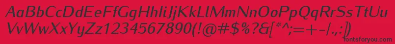 IwonamediumItalic Font – Black Fonts on Red Background