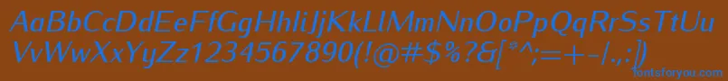 IwonamediumItalic Font – Blue Fonts on Brown Background