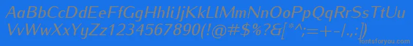 En savoir plus sur la police IwonamediumItalic Police IwonamediumItalic – polices grises sur fond bleu