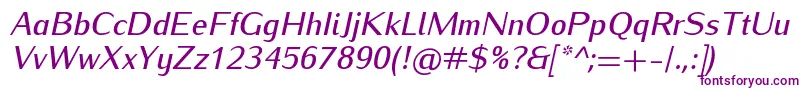 IwonamediumItalicフォントについての詳細 フォントIwonamediumItalic – 白い背景に紫のフォント