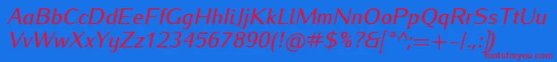 IwonamediumItalic Font – Red Fonts on Blue Background