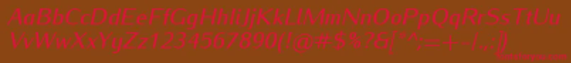 IwonamediumItalic Font – Red Fonts on Brown Background