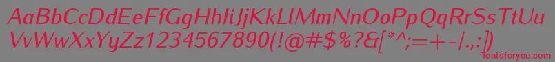 IwonamediumItalic Font – Red Fonts on Gray Background